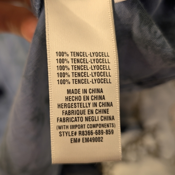 Blue Tie-Dye V-Neck Dress with Belt - Picture 5 of 7